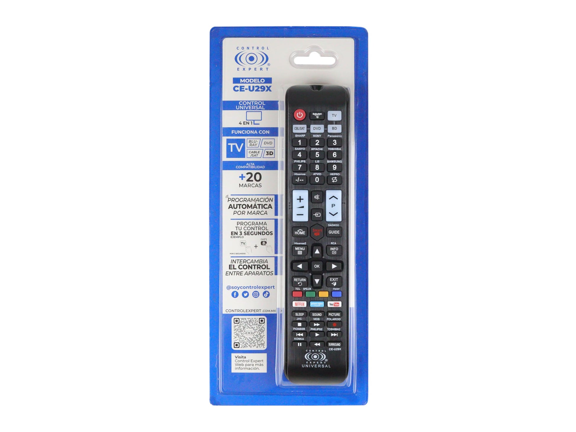 CONTROL EXPERT Control Universal para Pantalla Compatible con atvio, vios, jvc, hkpro, RCA