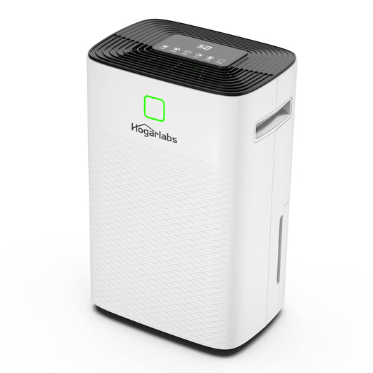 HOGARLABS Deshumidificador de 30 pintas para hogar y sótanos, 3 modos de trabajo, protección contra desbordamiento y reinicio automático, ultra silencioso