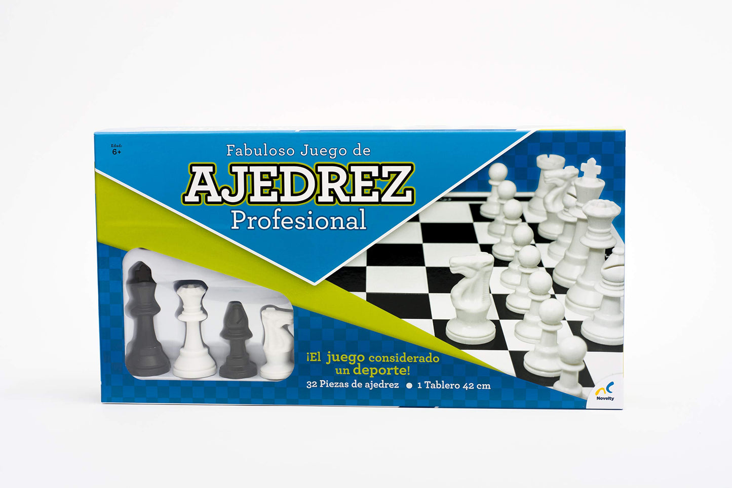 Juego de Mesa Ajedrez Profesional Novelty Corp en Blanco para Mejora de Agilidad Mental