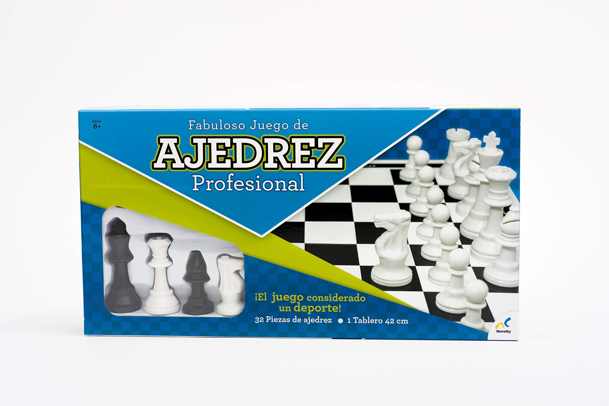 Juego de Mesa Ajedrez Profesional Novelty Corp en Blanco para Mejora de Agilidad Mental