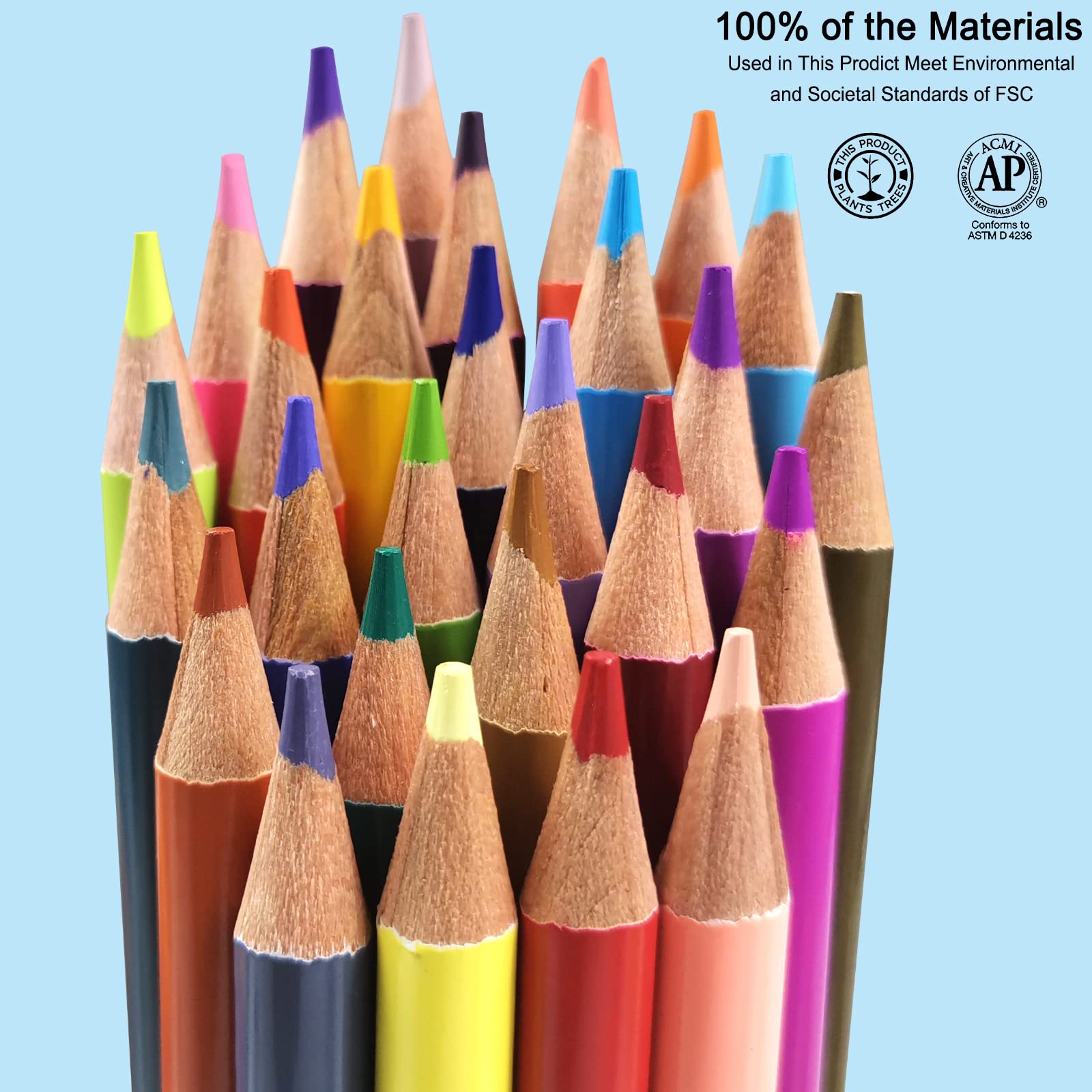Lápices de Colores, Juego Profesional de 260 Colores, Núcleos a Base de Cera Suave Numerados, Para Dibujar, Dibujar, Sombrear y Colorear
