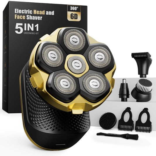Afeitadora Eléctrica Trimcoo Oro, Cuchillas Titanio y Motor 8500 RPM, para Hombre