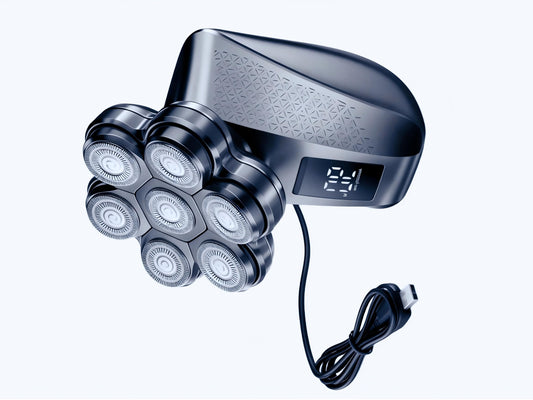 Afeitadoras TEPOTZ Gris Acero 7D Impermeables para Hombres Calvos