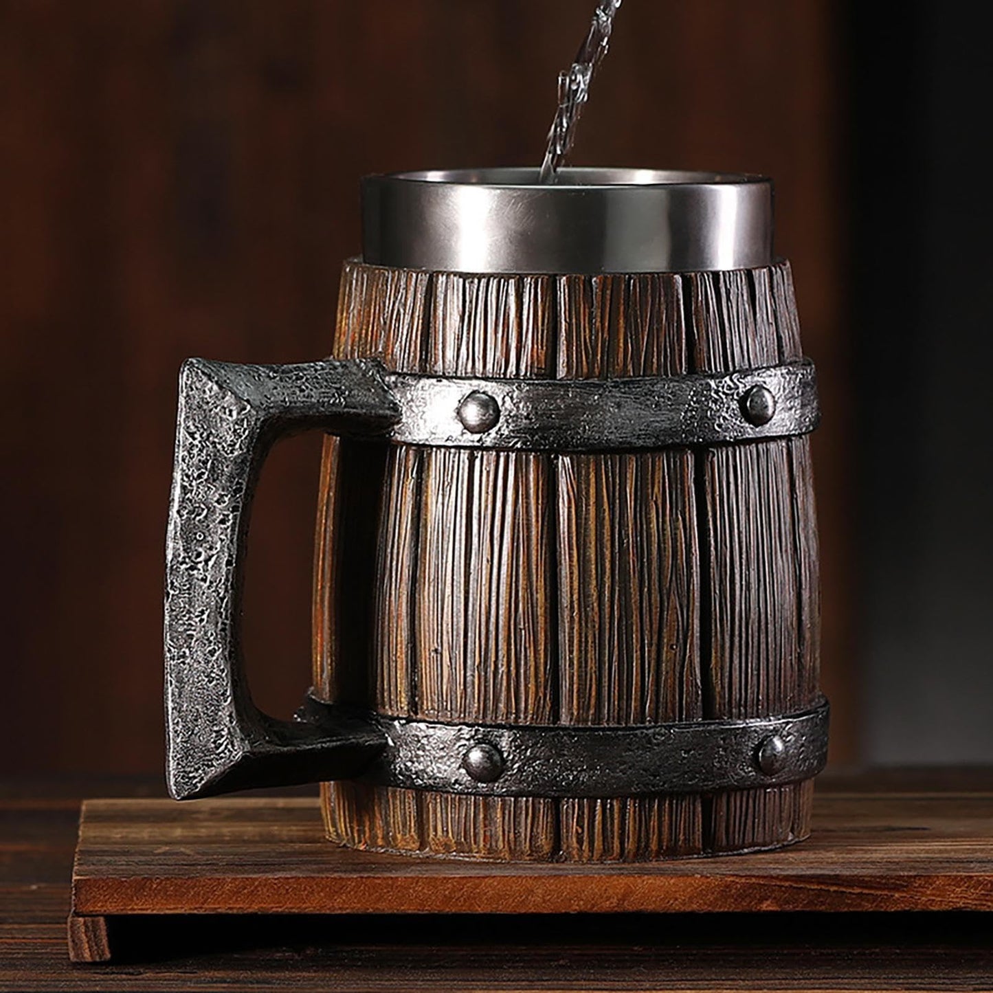 Taza Cerveza PUCHEN café Vikingo Madera para Hombre