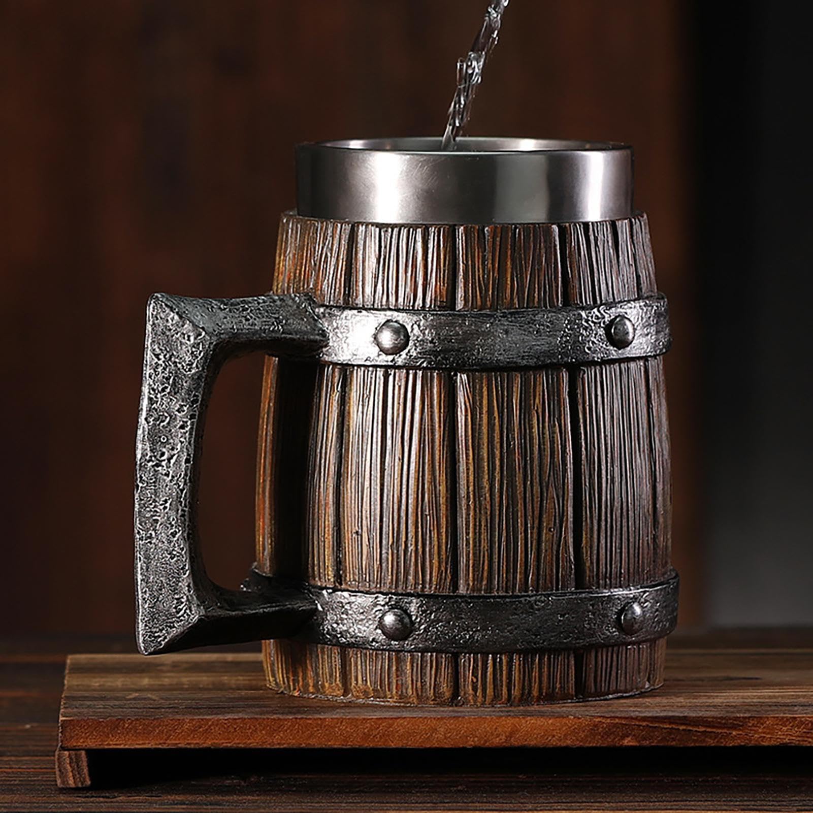 Taza Cerveza PUCHEN café Vikingo Madera para Hombre