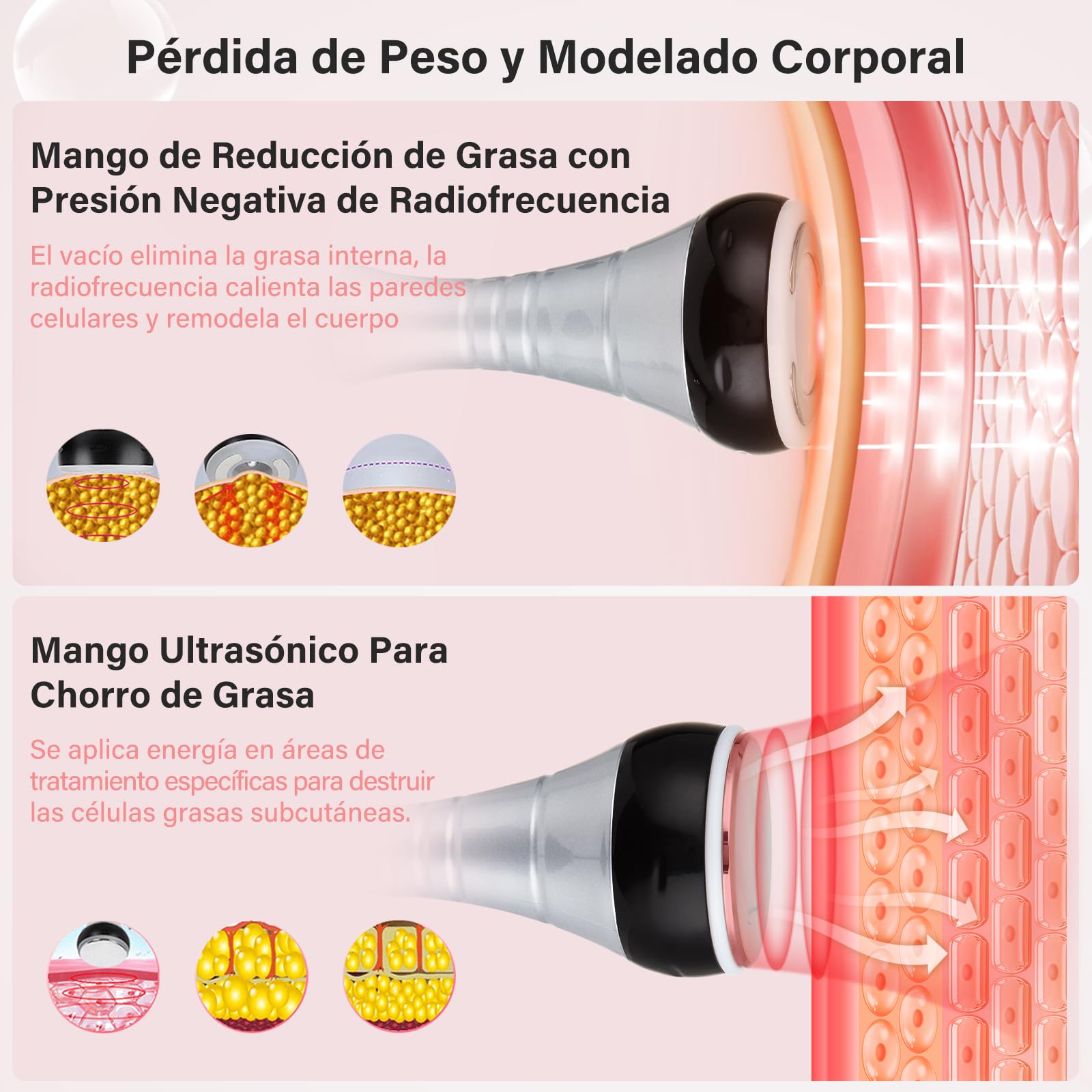 Máquina de Cavitación 9 En 1, Dispositivo de Radiofrecuencia de Cavitación 40K, Máquina de Belleza y Estiramiento de La Piel de Todo El Cuerpo, Máquina Multifuncional de Eliminación de Celulitis