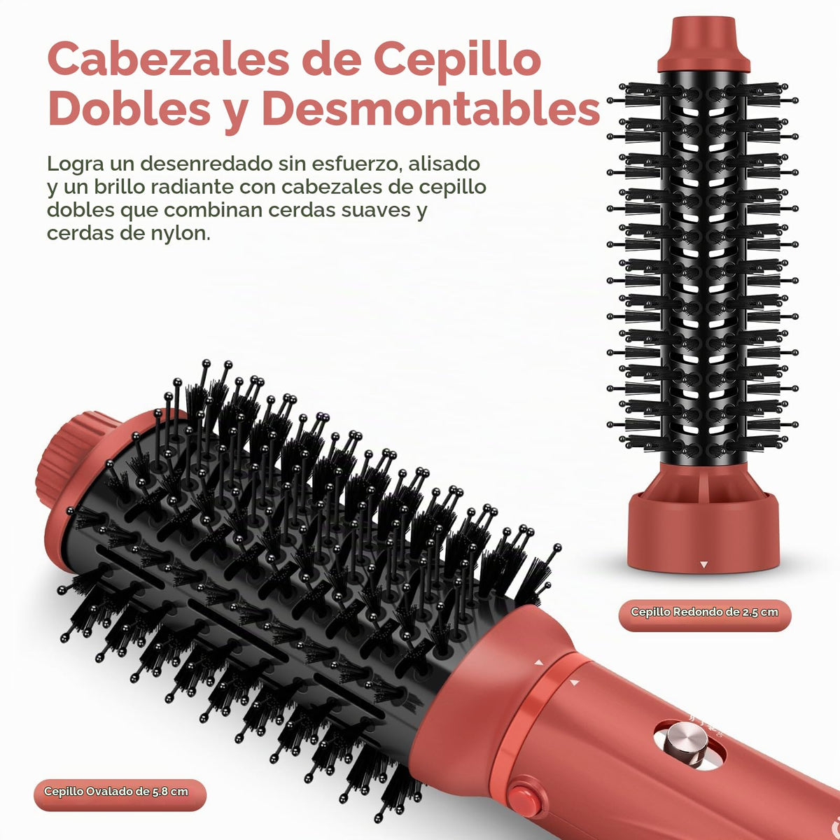 Juego de Cepillos IG Inglam Negro Multipeinado 5 en 1 para Mujer