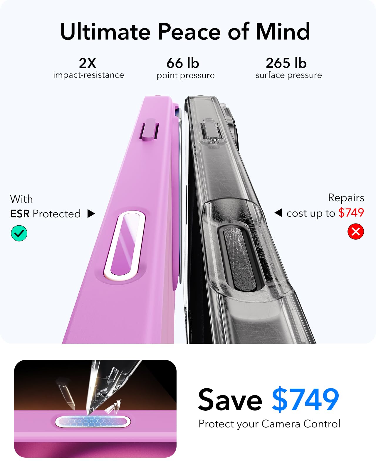 ESR - Funda para iPhone 16, botón de control de cámara compatible con MagSafe, protección de grado militar, soporte integrado, funda trasera resistente a arañazos, clásica, rosa esmerilado