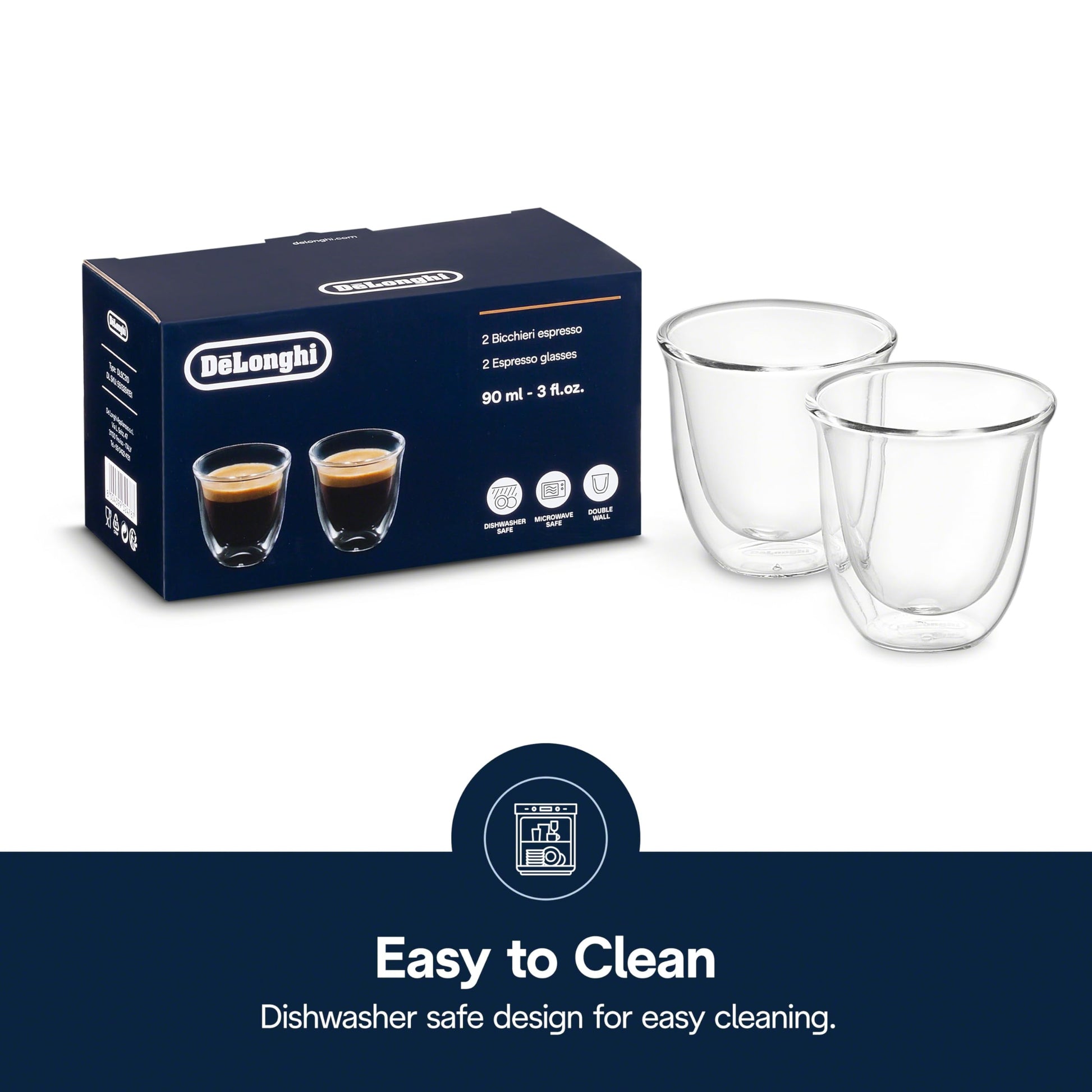 Delonghi 5513214591 Vasos para Café Espresso, 60 ml