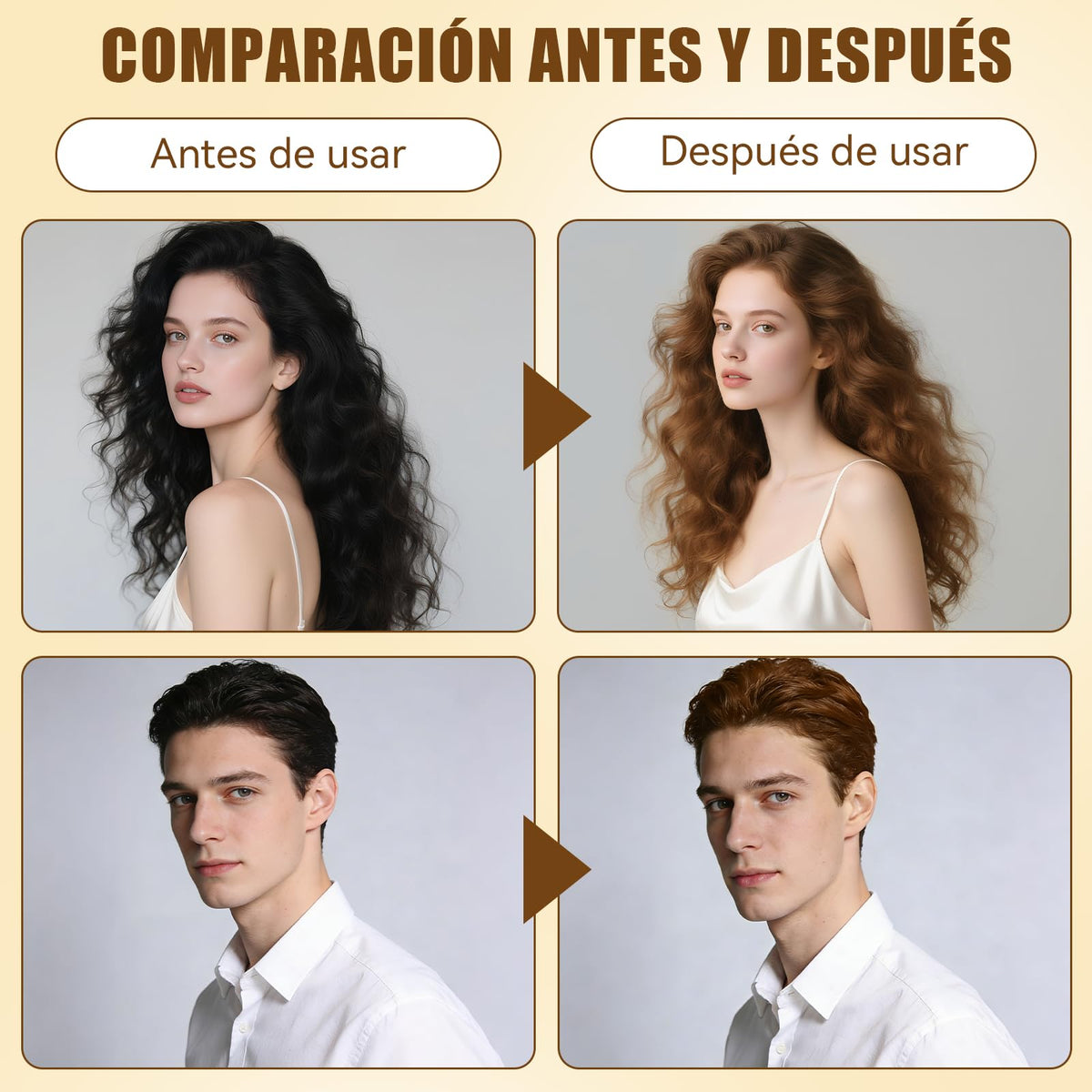 Café Hair Dye Shampoo, Shampoo Hair Dye, Champú Tinte Instantáneo 4 En 1, champu tinte, Suave y delicado, Cobertura de Canas, larga duración, Adecuado Para HombresY mujeres(Café)