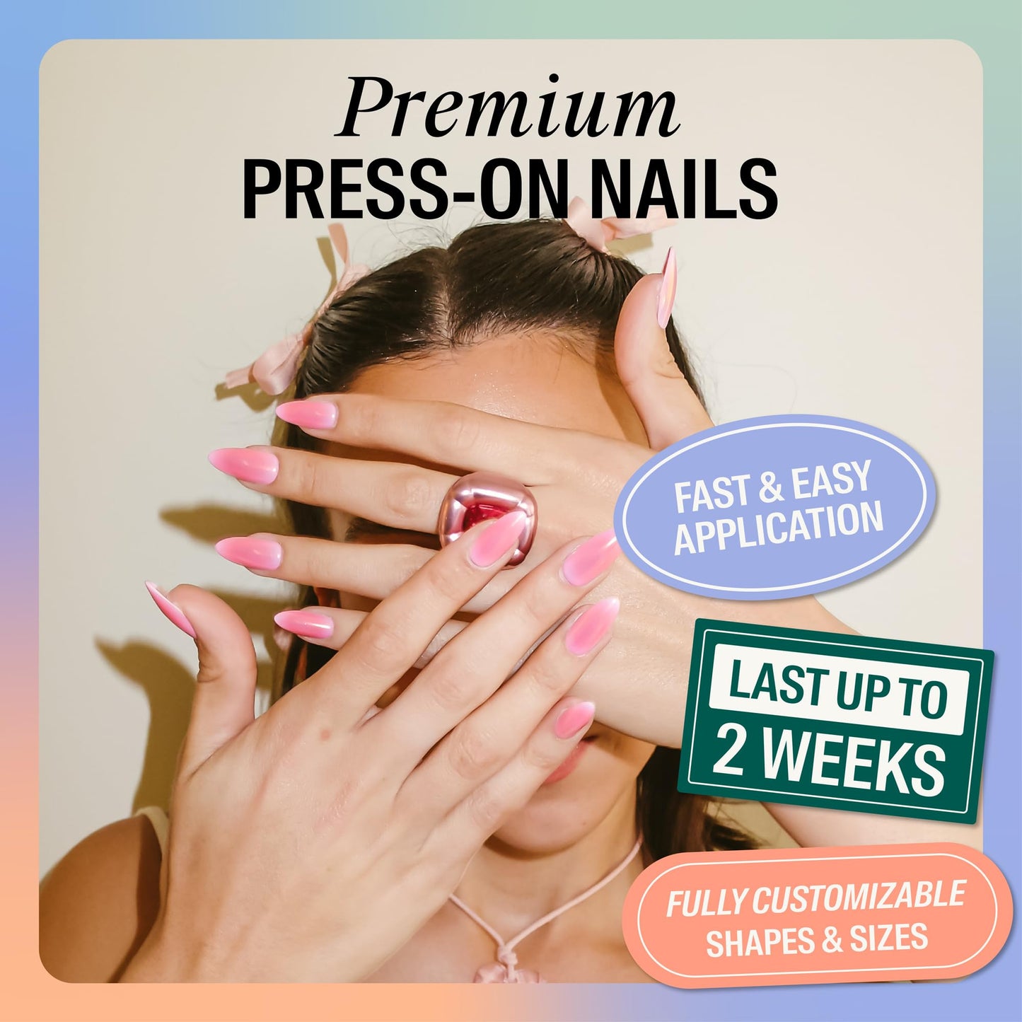 Chillhouse - Kit de Uñas Chill Tips, Press on - Unicorn Club (Almendra) - 30 Formas y Tamaños de Uñas - Hasta 2 Semanas de Uso - Ajuste Personalizable - Reutilizable - Fundado por Latinas y Propiedad