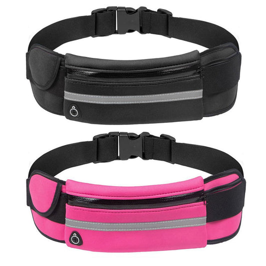 CHENGBAO Cangurera Hombre，Portátil Para Correr Cangurera Mujer，Impermeable Riñonera Hombre，Cangurera Para Correr (Rojo rosa negro)
