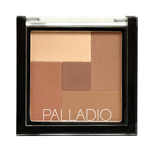 Polvo Prensado Palladio Sun Kissed Rosa Marrón 2 en 1 Blush y Bronzer