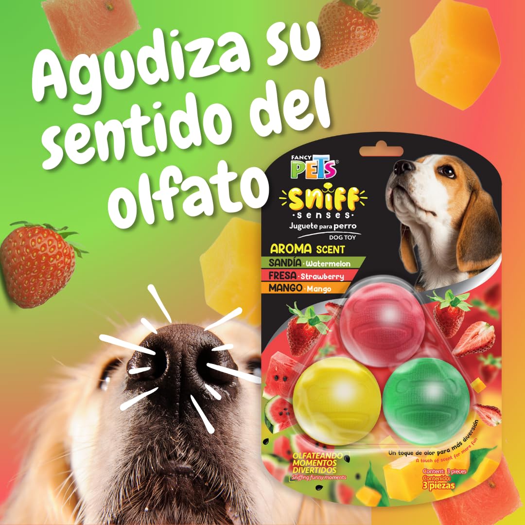 Fancy Pets Pelota Sniff con Aromas Surtidos para Perro 3 Piezas
