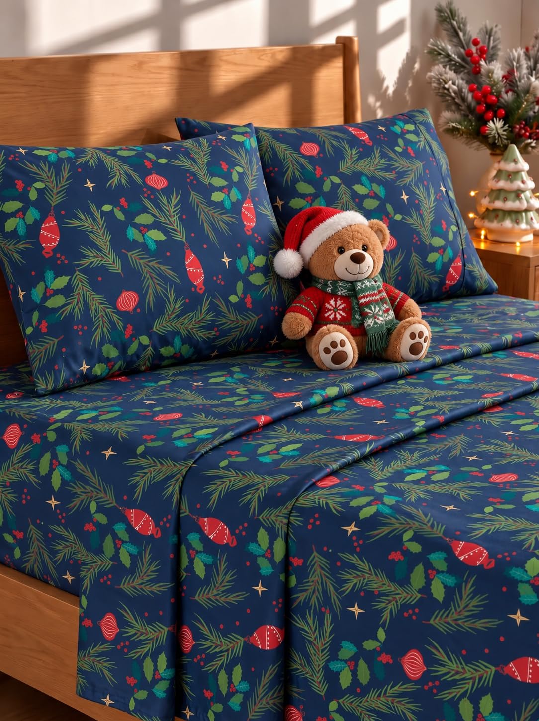 Juego de Cama Microfibra Matrimonial Diseño 217 Navidad