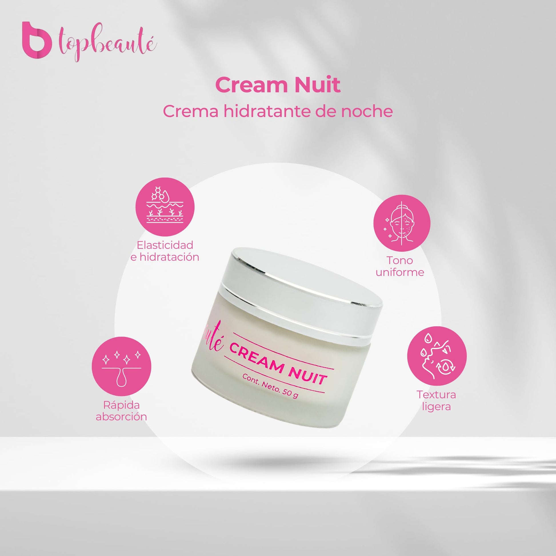 Top Beauté - Kit Skincare Antiedad +40 Cram Jour crema de día facial antiarrugas + crema contorno de ojos Lifting Eyes + Cream Nuit Creama de noche con Ácido Hialurónico Colágeno Vitaminas E, A Antiage