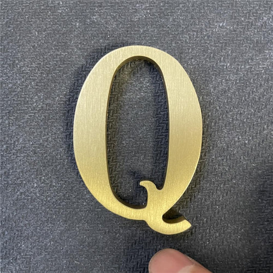 Pegatina de Latón Soild Letras y Números Autoadhesivos para Señalización de Casa