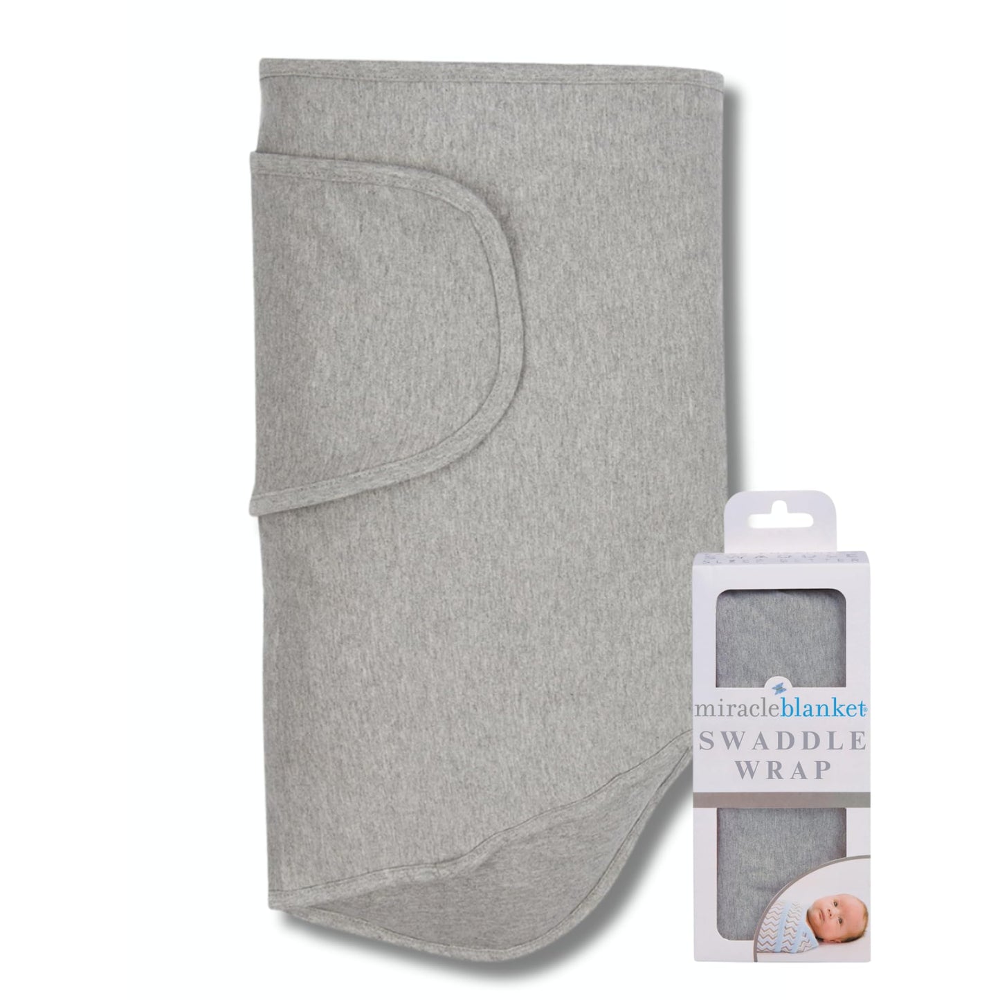 Miracle - Manta Envolvente para Dormir – Ayuda a tu recién Nacido más Tiempo – Saco de Dormir Suave y Seguro para bebés – Manta de Envolver fácil de Usar para un bebé Tranquilo (Gris Jaspeado sólido)