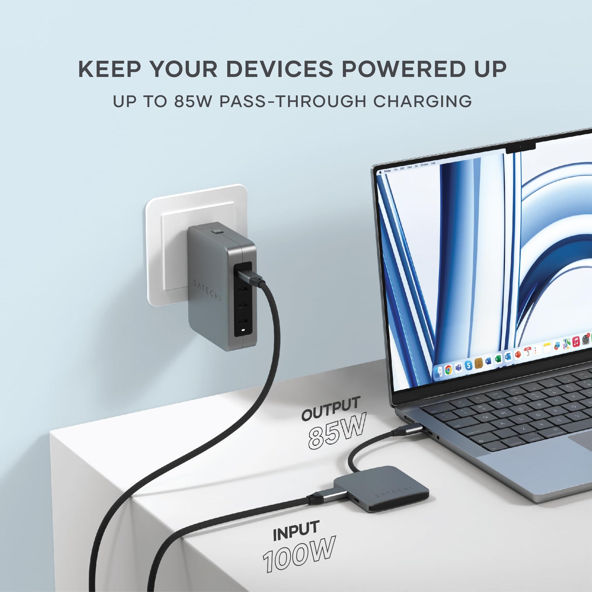 Concentrador USB-C SATECHI Plateado con 100W PD y Puertos USB 3.2 para MacBook, iPad y Más
