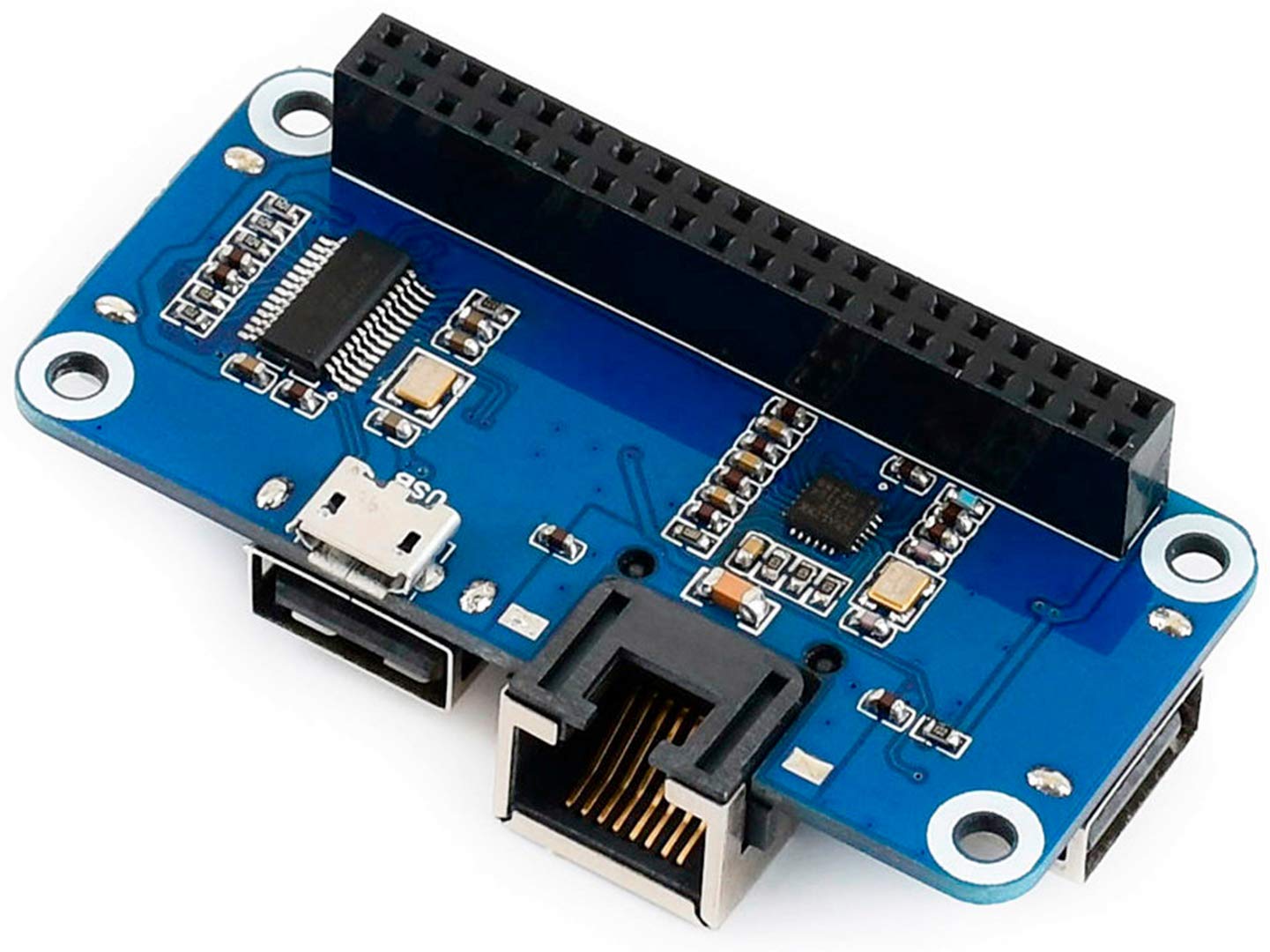 Placa de Expansión Ethernet USB HUB HAT Raspberry Pi con Puerto RJ45 y Puertos USB