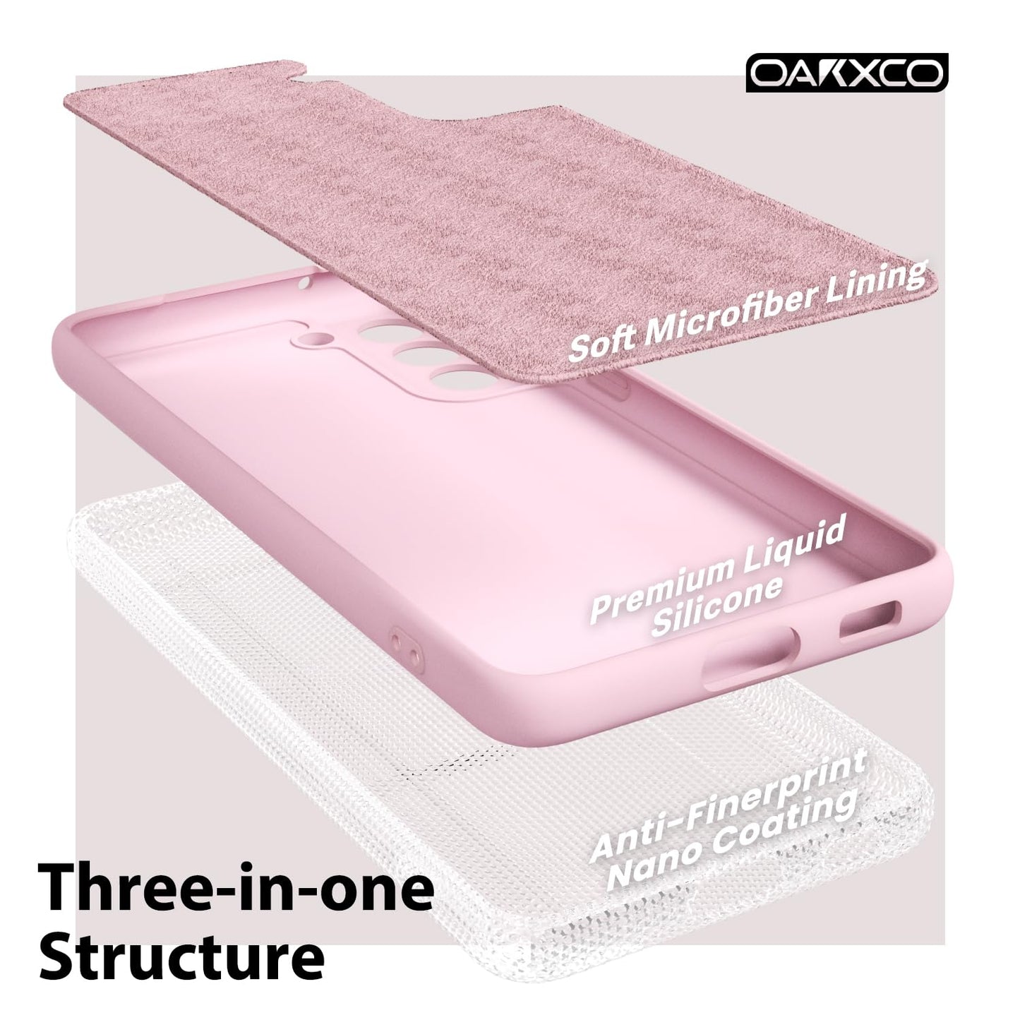 oakxco - Funda de silicona líquida para Samsung Galaxy S21 FE 5G, bonita funda delgada de goma suave TPU lisa para mujeres y niñas, estética, mate sólido protector y a prueba de golpes, rosa claro