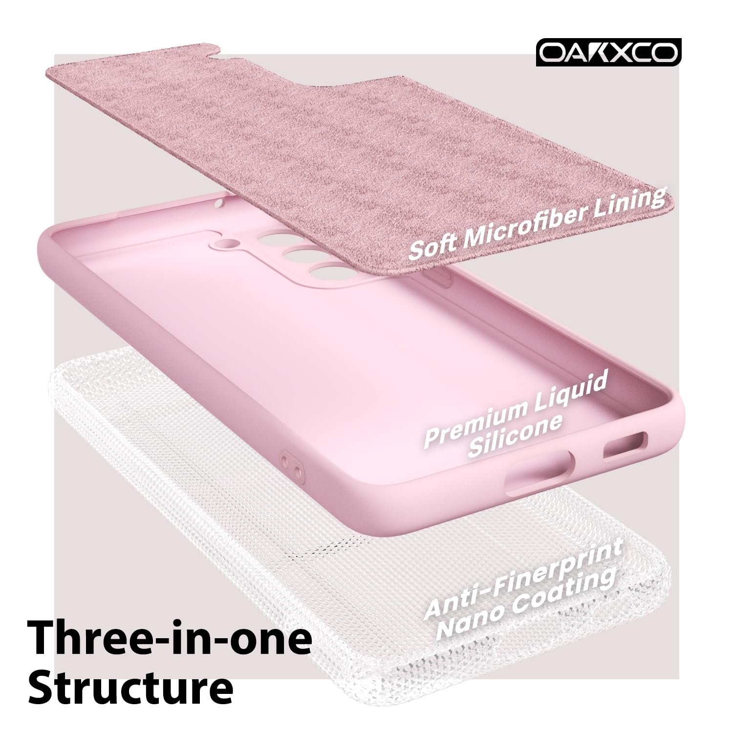 oakxco - Funda de silicona líquida para Samsung Galaxy S21 FE 5G, bonita funda delgada de goma suave TPU lisa para mujeres y niñas, estética, mate sólido protector y a prueba de golpes, rosa claro