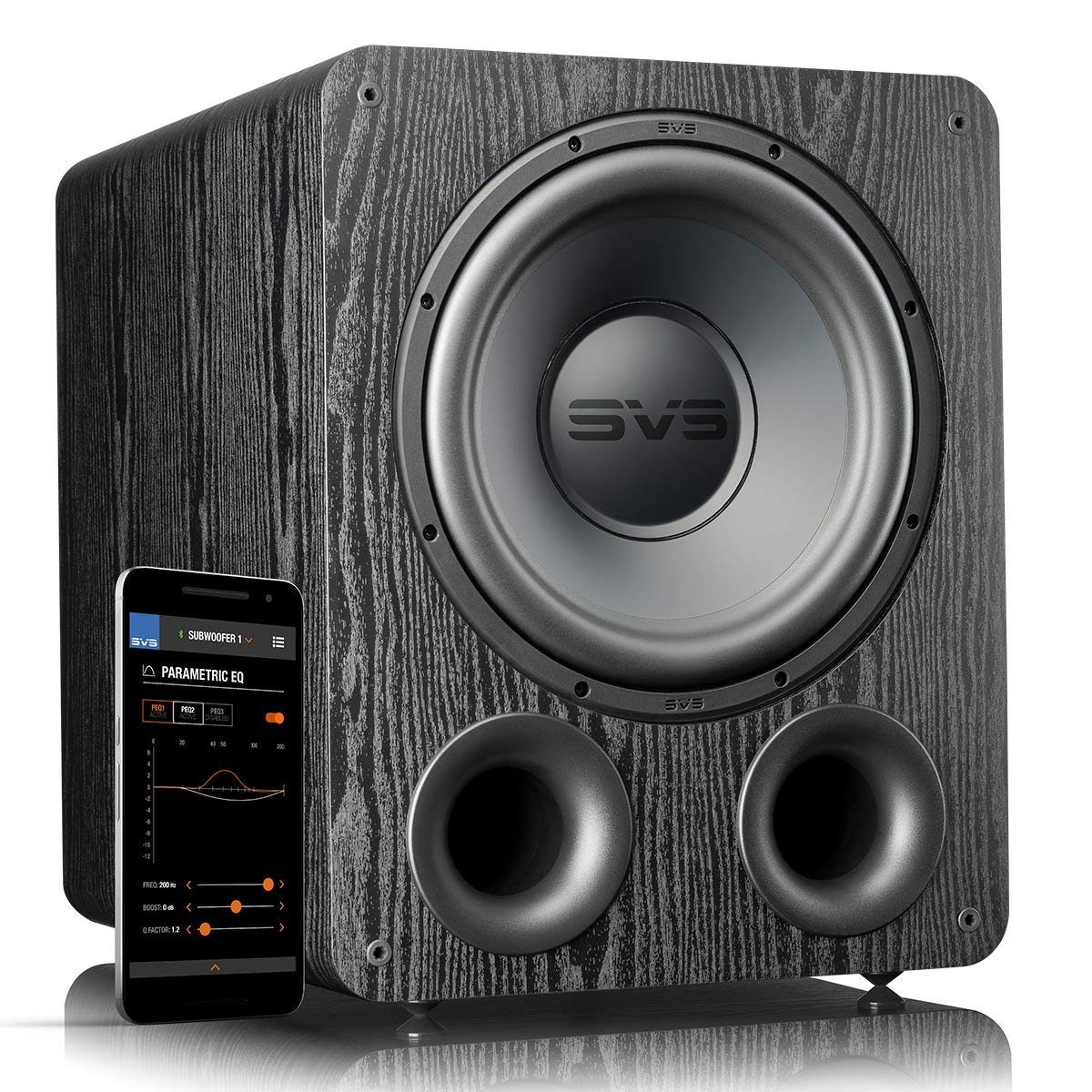 SVS PB-1000 Pro - Subwoofer con puerto (ceniza negra premium)