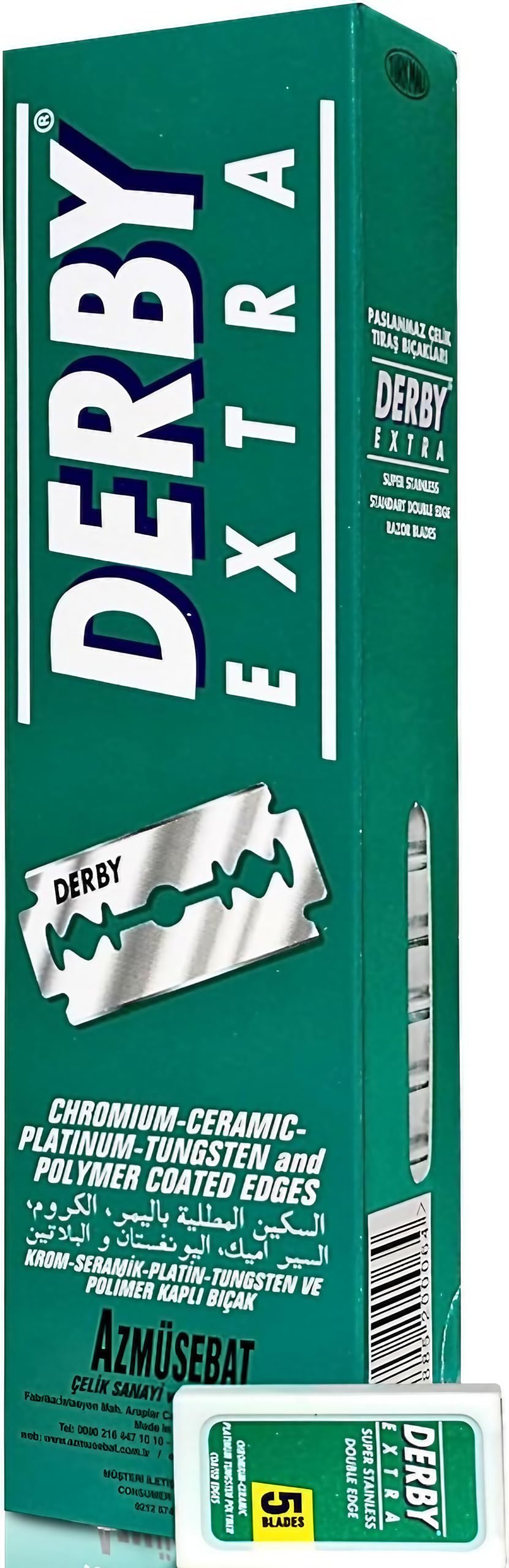 Derby Cuchillas de afeitar extra de doble filo, 100 unidades