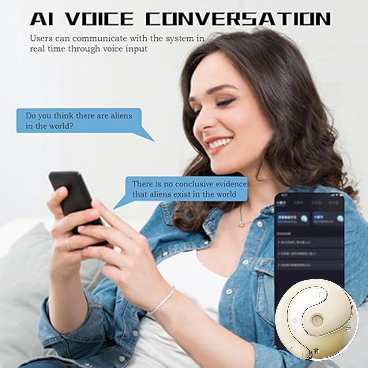 Hy-T26 Pro Language Translator,traductor de idiomas,equipado con aplicación AI,auriculares de traducción en tiempo real,sonido estéreo de alta fidelidad,admite más de 75 idiomas diferentes (Beige)