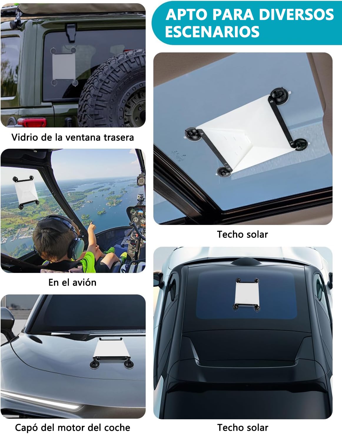 Kit de Mount para Starlink Mini para Coche, Kit de Montaje con Ventosa para Starlink Mini para Ventana y Techo Corredizo de Coche, Base para Starlink Mini, Mini Soporte para Starlink Mini, Accesorios
