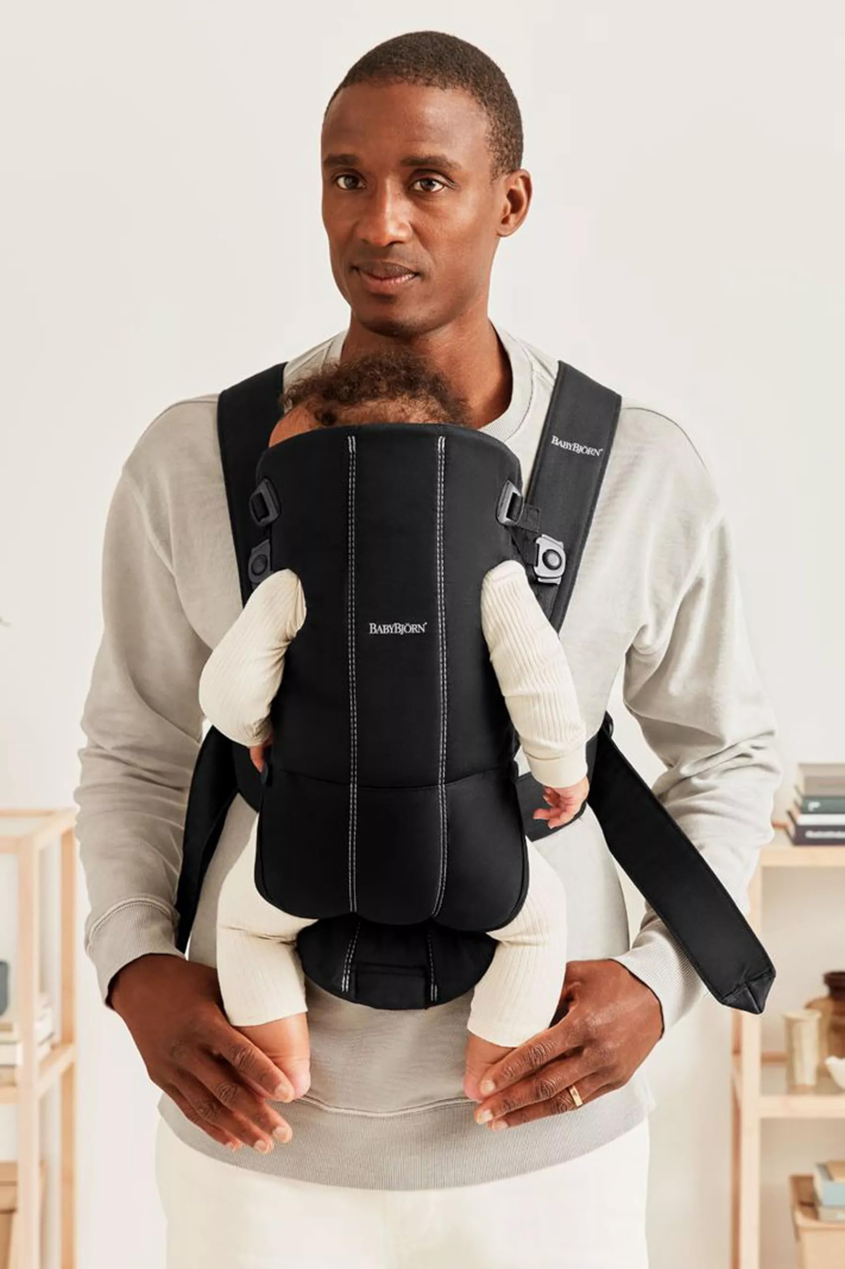 BabyBjörn Canguro Portabebé Mini, Tejido, Negro