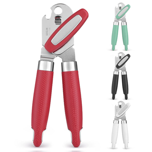 Abrelatas Manual Zulay Kitchen Rojo con Abridor de Botellas y Asas de Agarre Suave