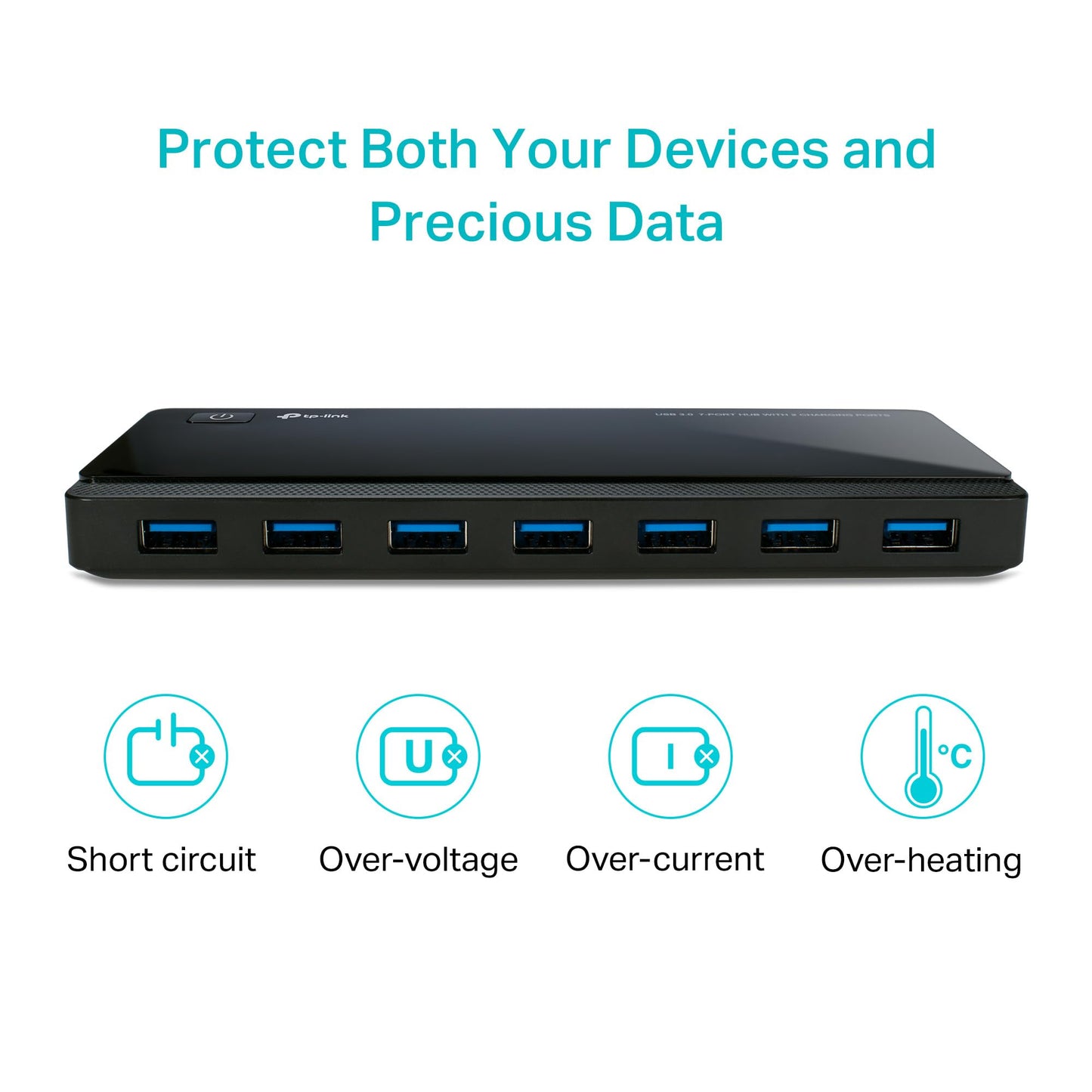 TP-Link UH720 Hub de 7 Puertos USB 3.0 con 2 Puertos Cargadores
