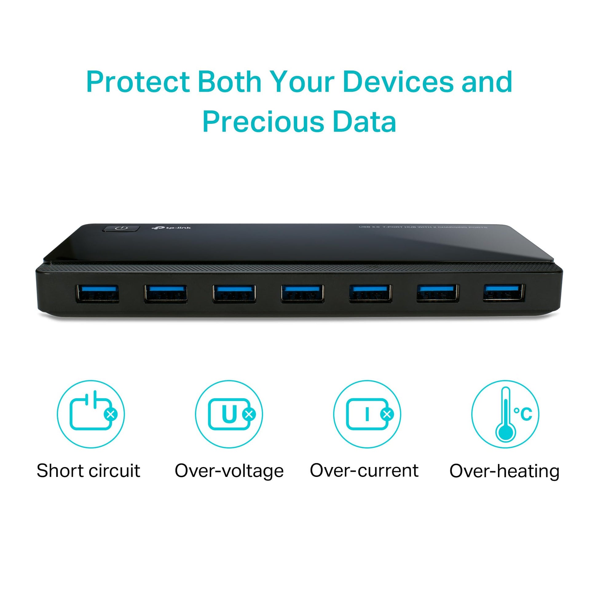 TP-Link UH720 Hub de 7 Puertos USB 3.0 con 2 Puertos Cargadores