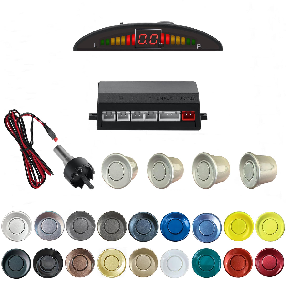 Kit de Sensores de Estacionamiento Sandetoun Plateado