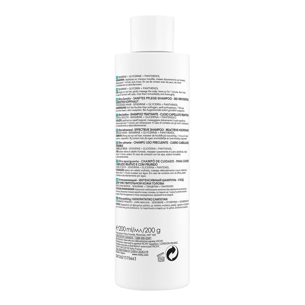 Vichy Shampoo Ultra-Calmante Seco Dercos, 200 ml