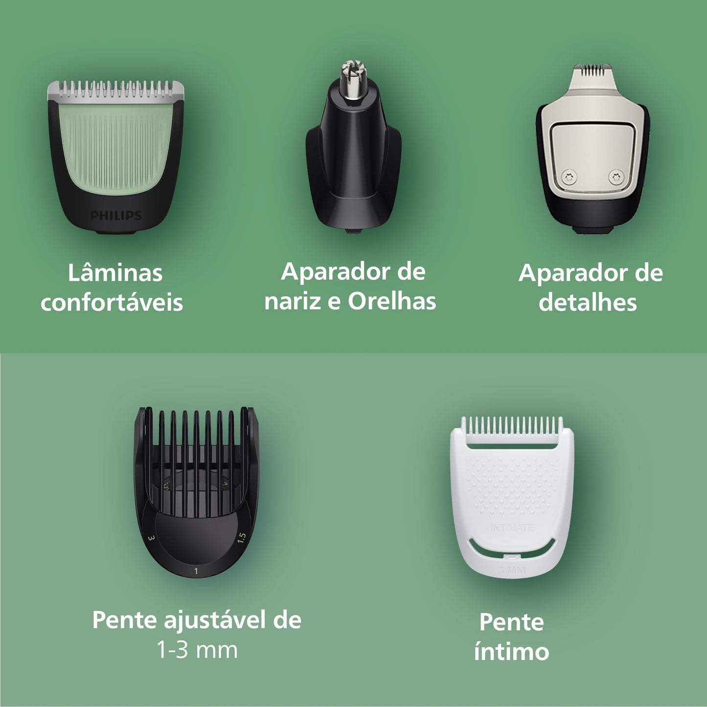 Philips All-in-one Trimmer 3000 Series Recortador 10 En 1 Rostro, Cabeza Y Cuerpo, Uso En Seco Y Húmedo, Cuchillas Autoafilables, Tecnología Beardsense, MG3941/15