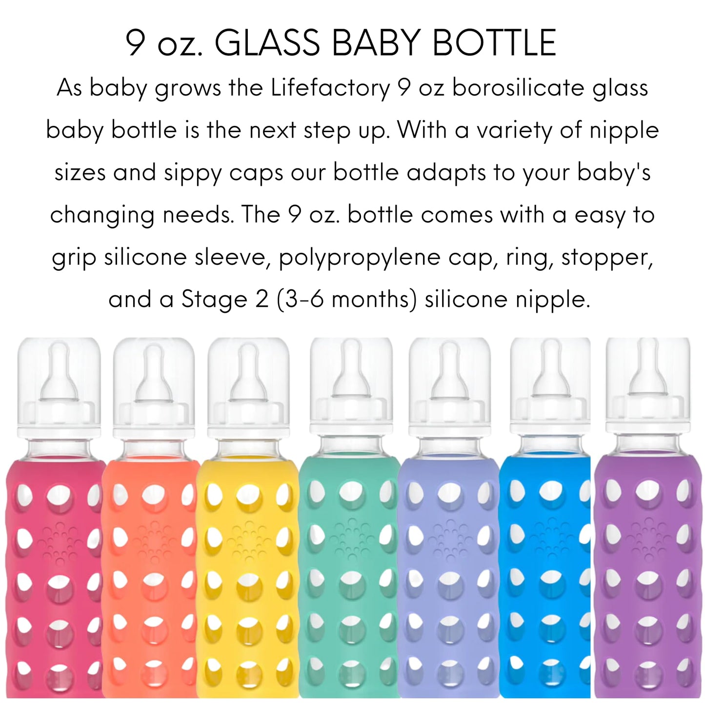 Lifefactory Baby Bundle - Bottle Set - Raspberry/Royal Purple - 9 oz - 2 pk