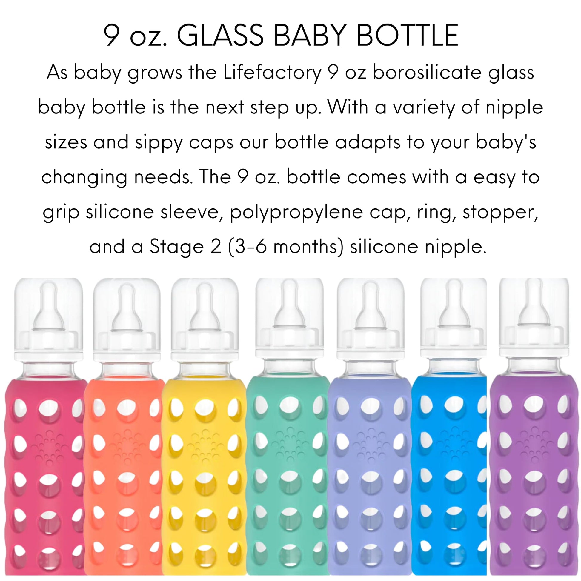 Lifefactory Baby Bundle - Bottle Set - Raspberry/Royal Purple - 9 oz - 2 pk
