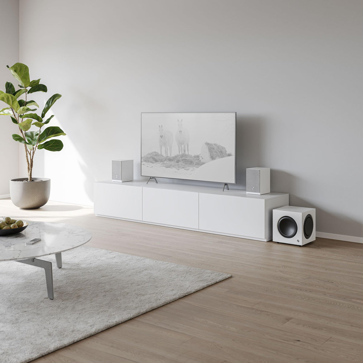 Altavoces Activos Multiroom Audio Pro Blanco con Control Remoto y Preajustes