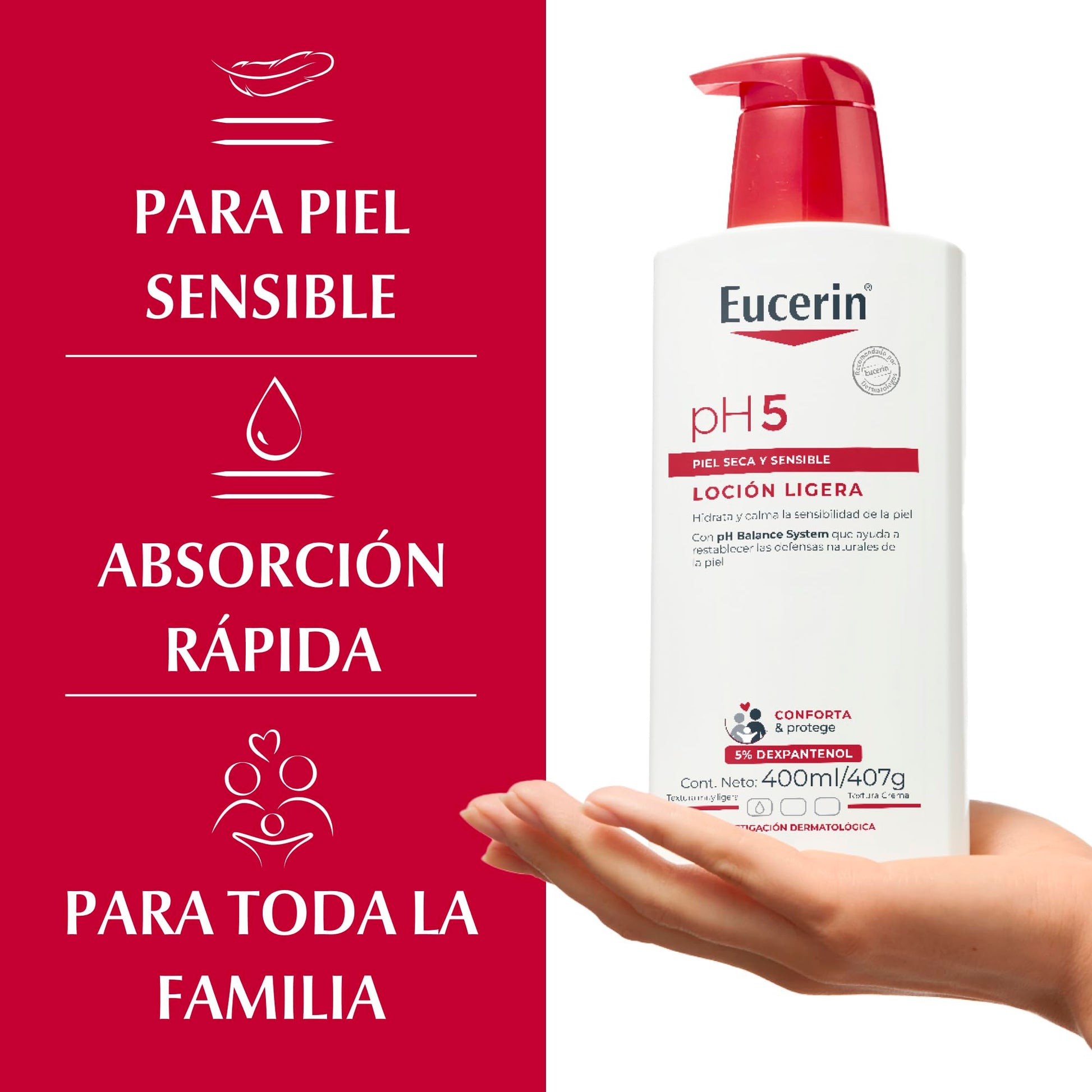 Eucerin Ph5 Loción Corporal Ligera para Piel Sensible o Seca 400ml