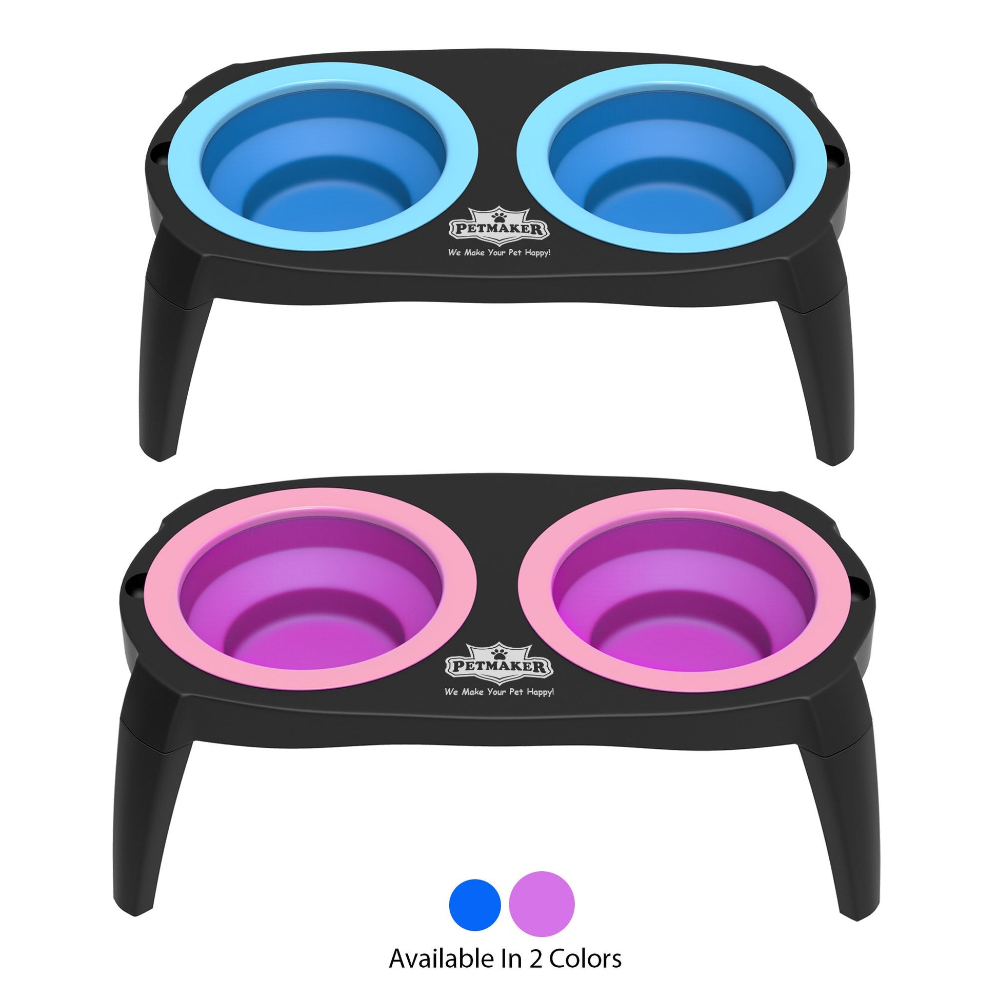 Comederos Elevados Petmaker Plata 16 Oz con Base Antideslizante