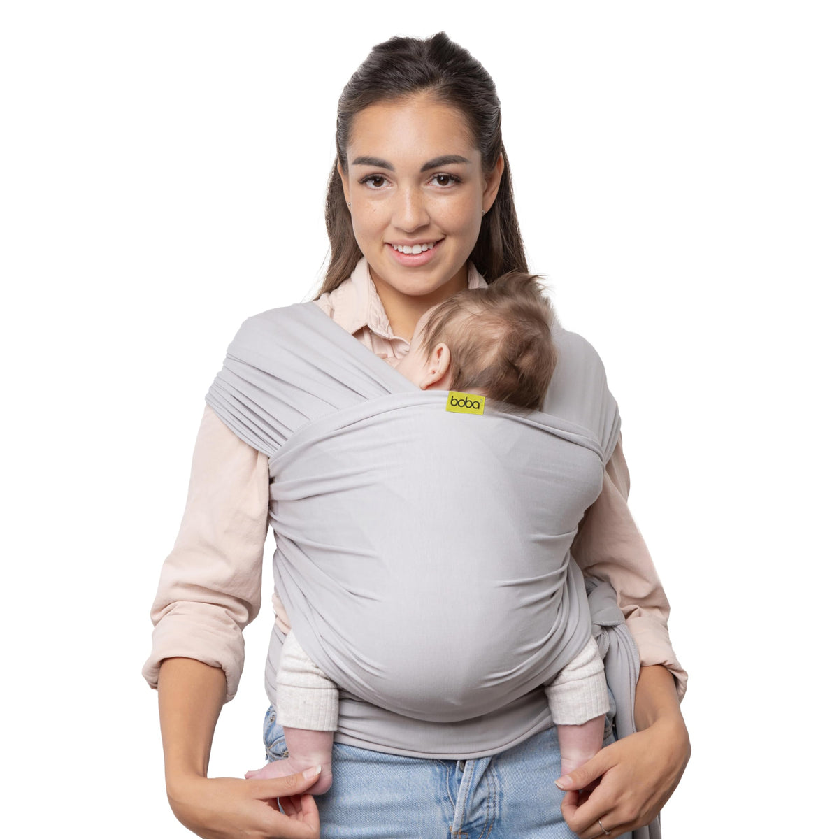 Boba Fular Elástico Portabebé Boba Wrap, para Bebés Recién Nacidos y Niños Hasta 16 Kg (Serenity Light Grey)