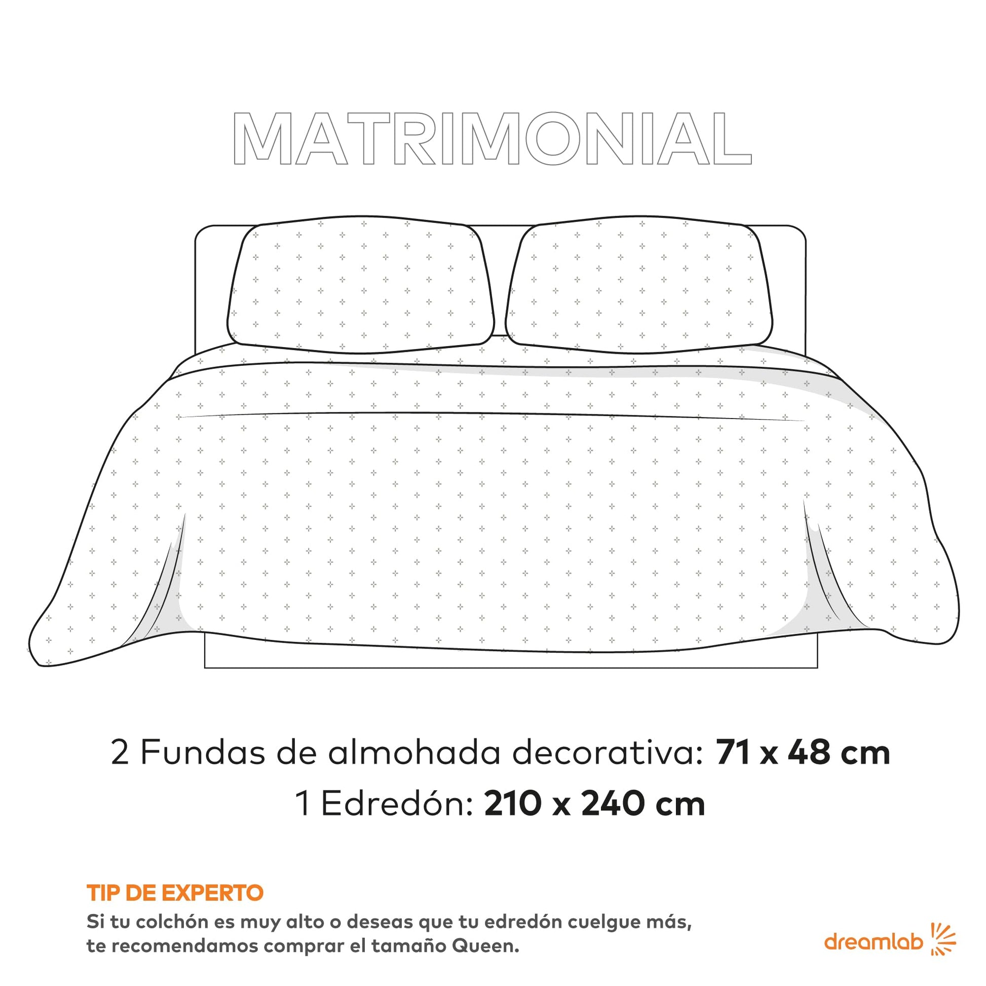 Colcha Ligera Dreamlab Azul Mezclilla Capitonada para Todas las Estaciones 210x240 cm