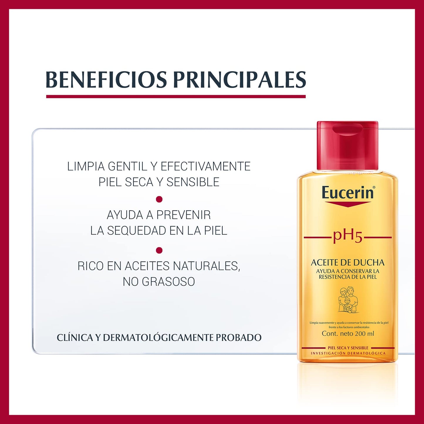 Eucerin Ph5 Aceite de Ducha para Piel Sensible o Seca, 200 ml + Gel Limpiador Facial DermatoClean para piel normal a mixta, 200ml, empaque puede variar