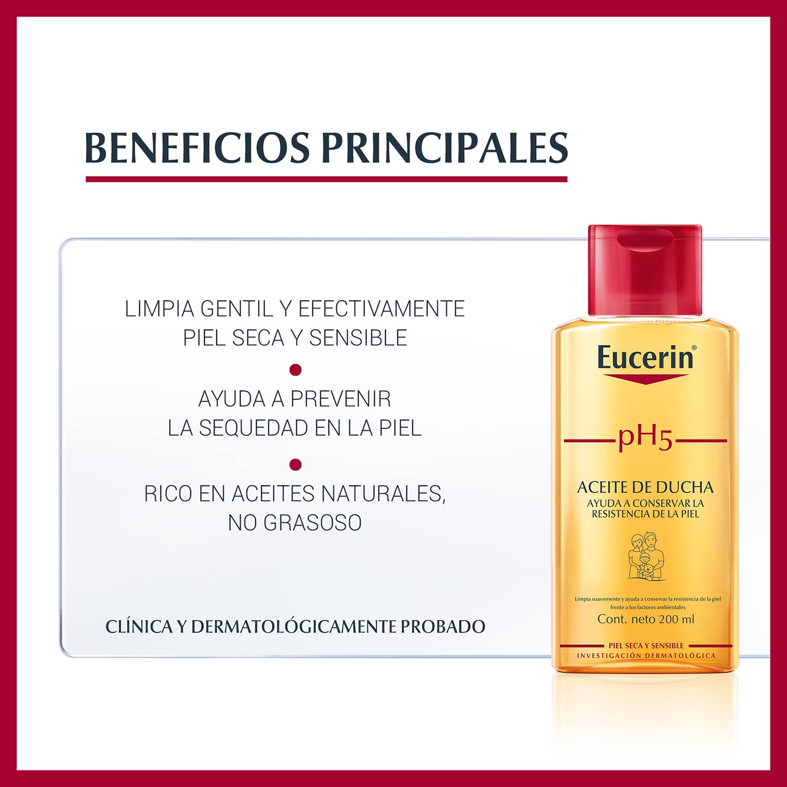 Eucerin Ph5 Aceite de Ducha para Piel Sensible o Seca, 200 ml + Gel Limpiador Facial DermatoClean para piel normal a mixta, 200ml, empaque puede variar