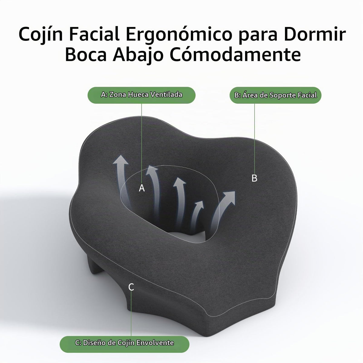 Almohada de Masaje UTJZIB Azul para Recuperación y Sueño Boca Abajo