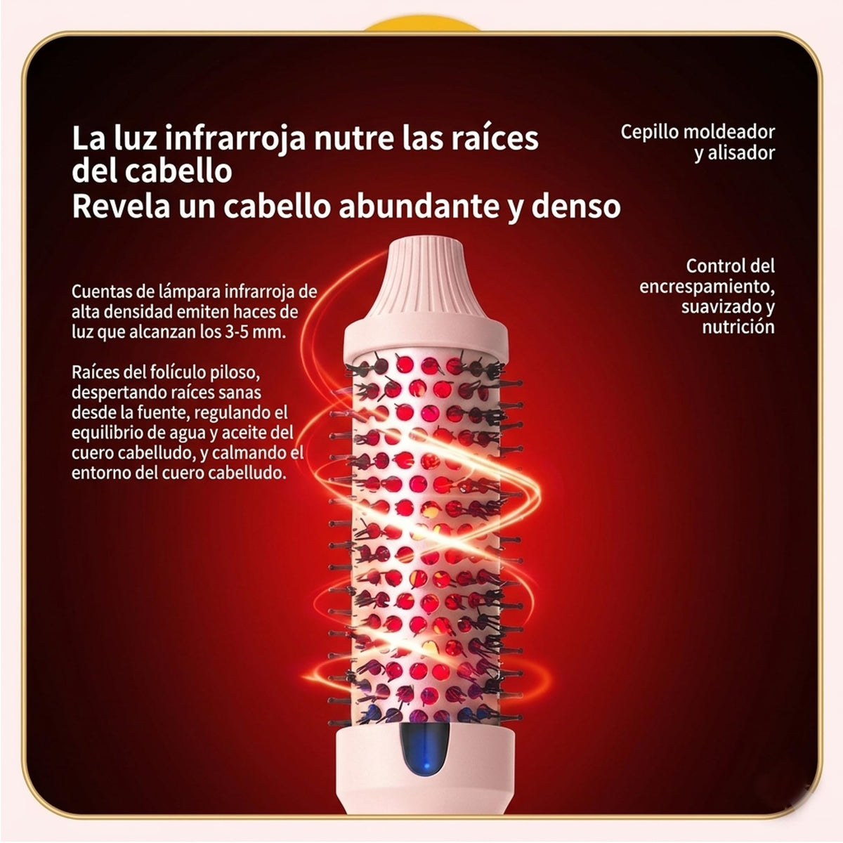 Cepillo Térmico Iónico WisBtyCo Rosa con Queratina Vegetal y Calentamiento Rápido 30s para Volumen y Brillo