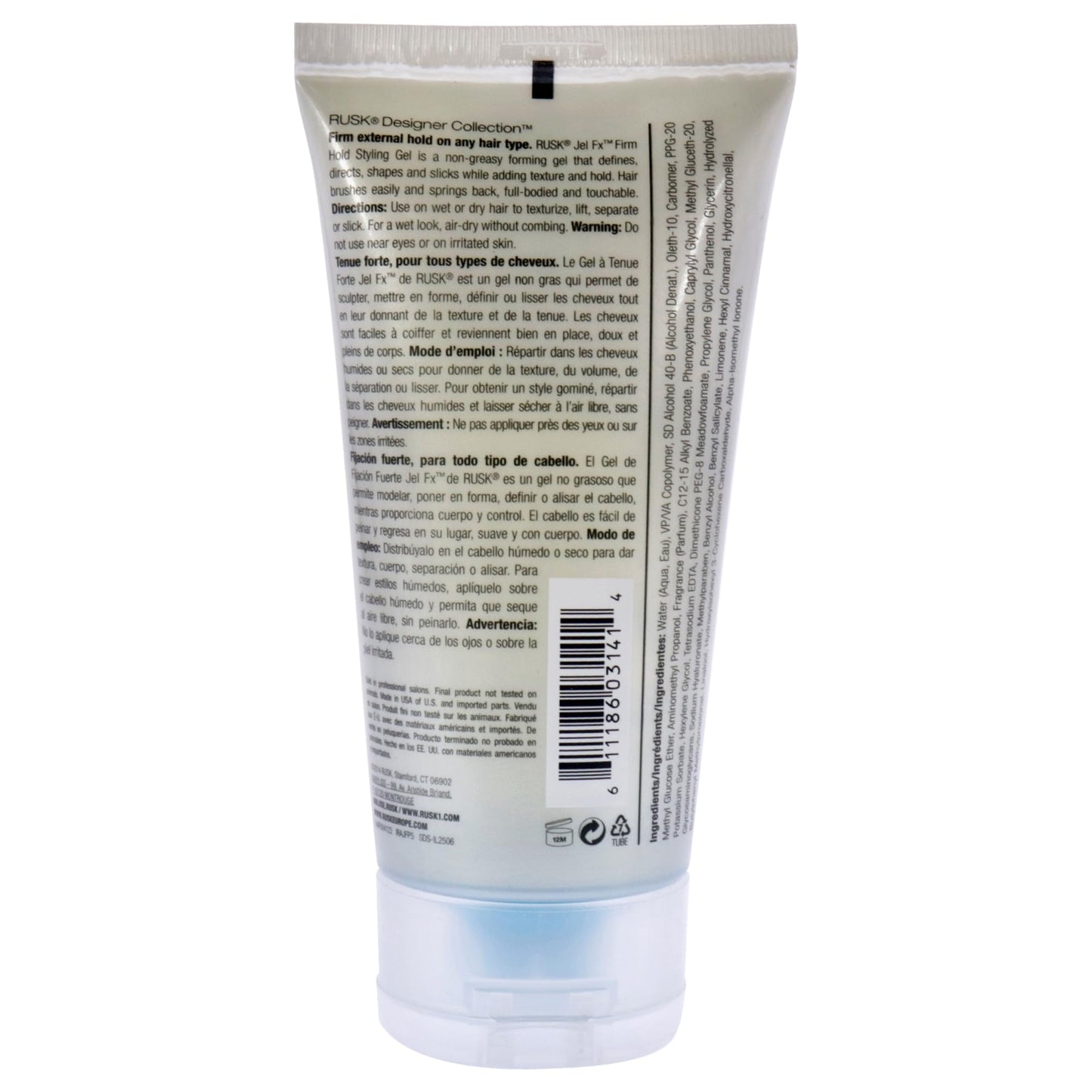 RUSK Designer Collection Jel Fx Firm Hold Styling Gel, 5.3 fl. oz.