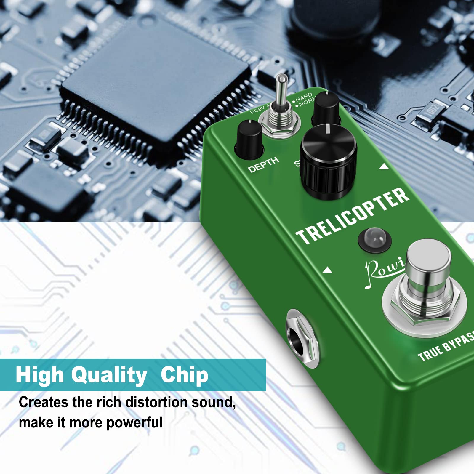 Pedal de Guitarra de Trémolo Negro